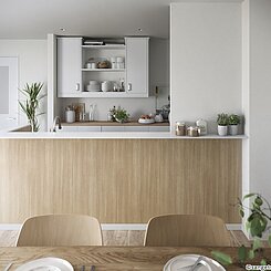 キッチンまわりのクロス・壁紙貼替リフォーム｜宮崎のインテリアHASEのイメージ