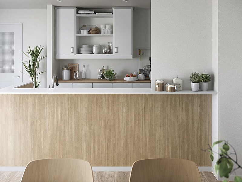 キッチンまわりのクロス・壁紙貼替リフォーム｜宮崎のインテリアHASE